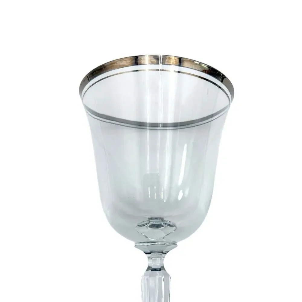 Mikasa Briarcliffe Crystal Stemware Silver Band Iced Tea Wine Glass Water Goblet